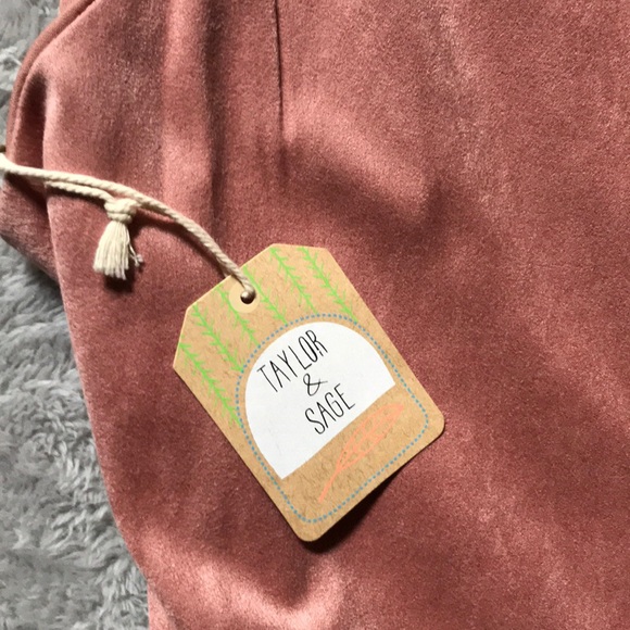 Taylor & Sage Light Pink Faux Suede Dress NWT - Picture 5 of 7